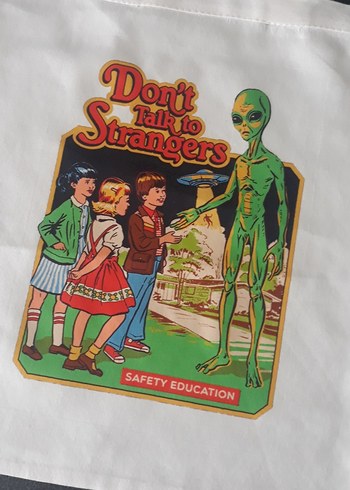 Baskılı Fermuarlı Kadın Bez Çanta 34x 40cm - Görsel 2