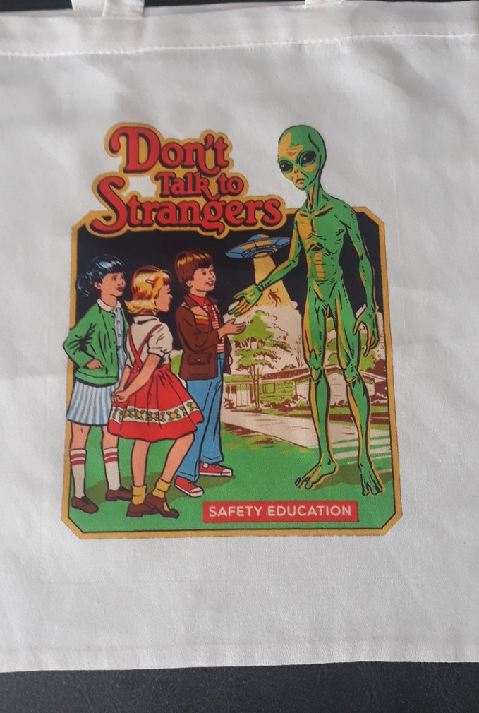 Baskılı Fermuarlı Kadın Bez Çanta 34x 40cm - Görsel 3