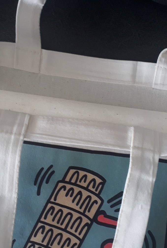 Beyaz Baskılı Kadın Omuz Çantası 40x34 cm - Görsel 3