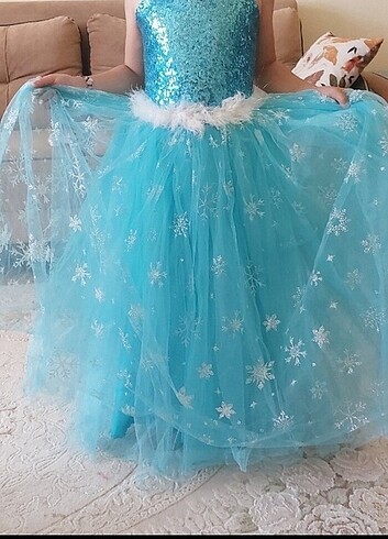 5 Yaş Beden mavi Renk Elbise Elsa