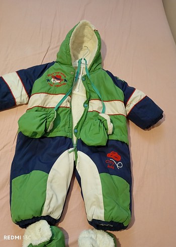 Yeşil Fermuarlı Bebek Erkek Kış Tulumu - Görsel 7