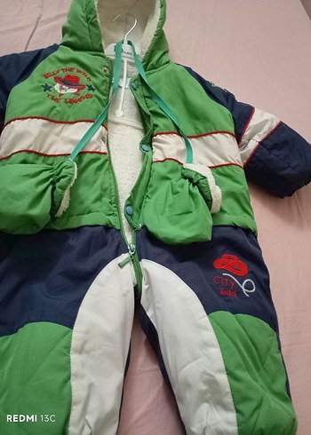 Yeşil Fermuarlı Bebek Erkek Kış Tulumu - Görsel 6