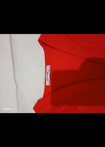 Zara markalı 
Kırmızı V Yaka Kolsuz Bluz - Görsel 4