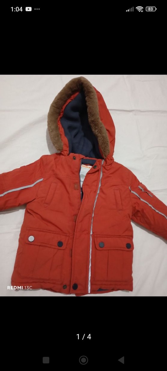 Kürklü Kapüşonlu  Erkek Çocuk Mont - Görsel 2