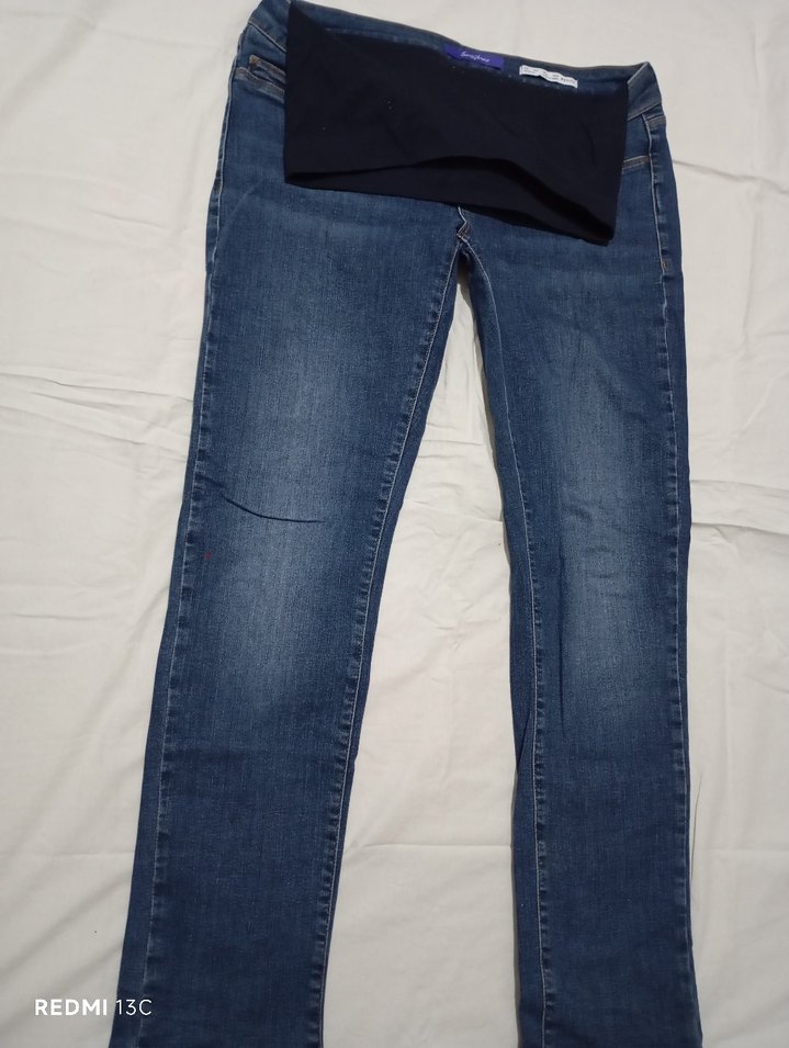 Mavi Hamile Kot Pantolon - Görsel 3