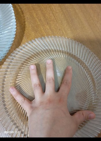 Vintage Açık Mavi Cam Tabak - Görsel 2