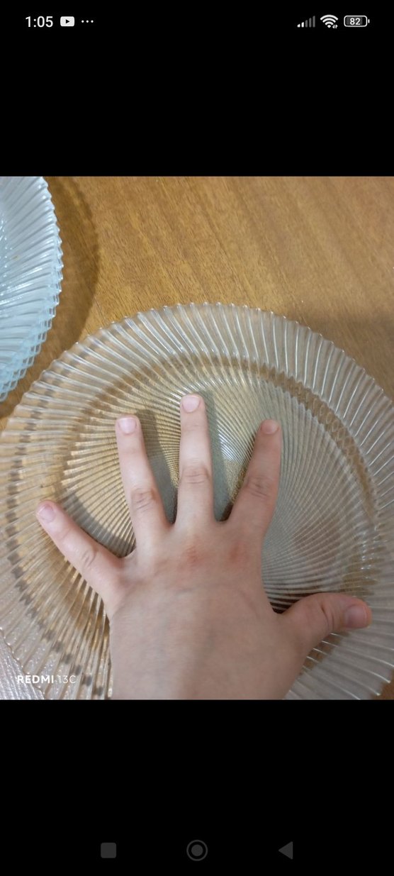 Vintage Açık Mavi Cam Tabak - Görsel 2