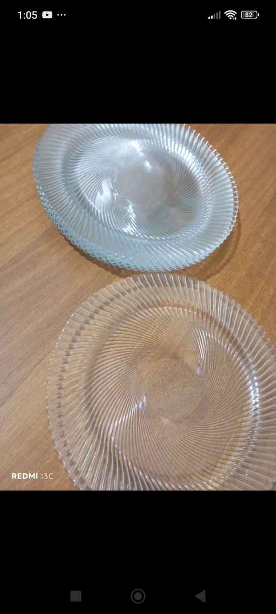 Vintage Açık Mavi Cam Tabak - Görsel 3