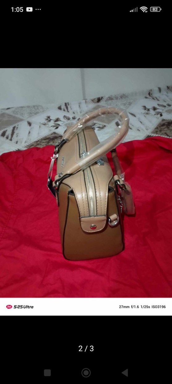 Bej Deri Kadın El Çantası - Görsel 2
