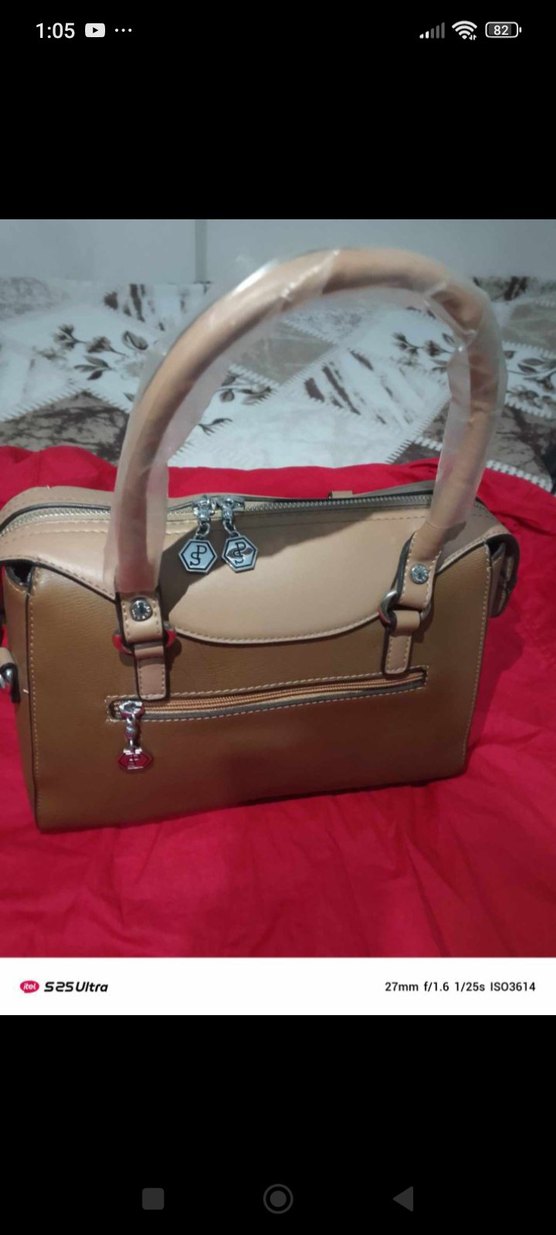 Bej Deri Kadın El Çantası - Görsel 3