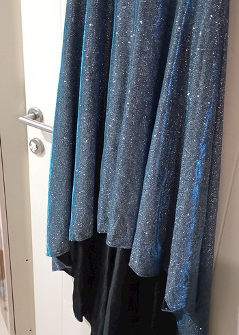 Parlak Mavi Uzun Abiye Elbise - Görsel 7