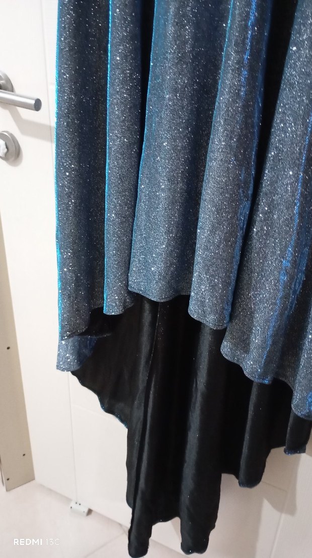 Parlak Mavi Uzun Abiye Elbise - Görsel 3