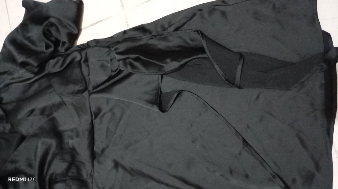 Siyah Midi Gömlek Elbise - Görsel 2