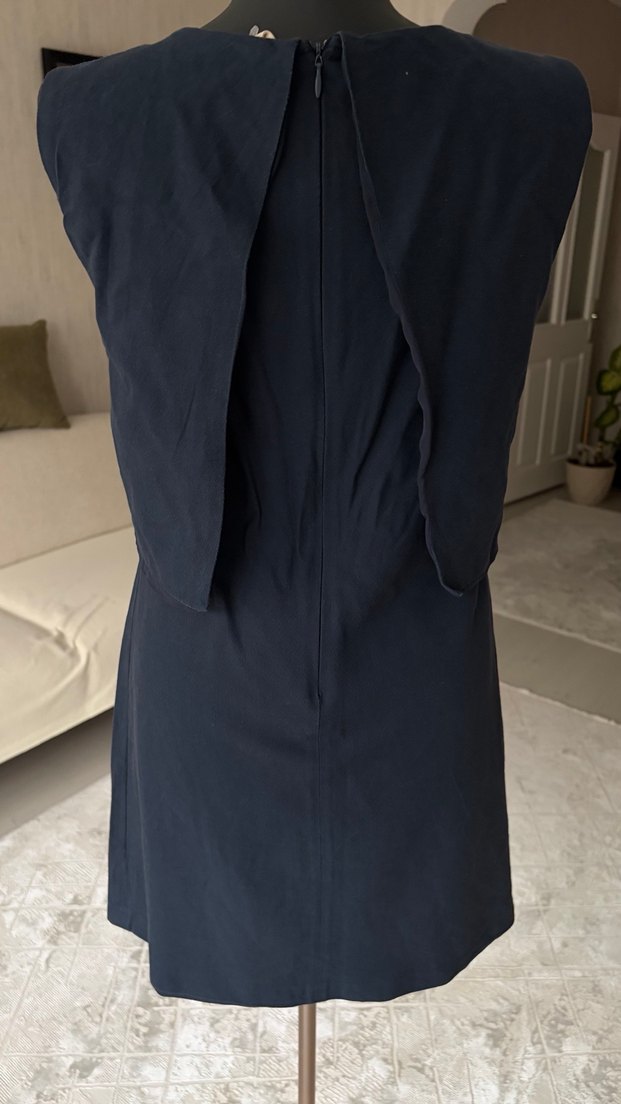 Lacivert elbise - Görsel 4