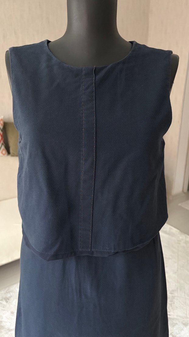 Lacivert elbise - Görsel 2