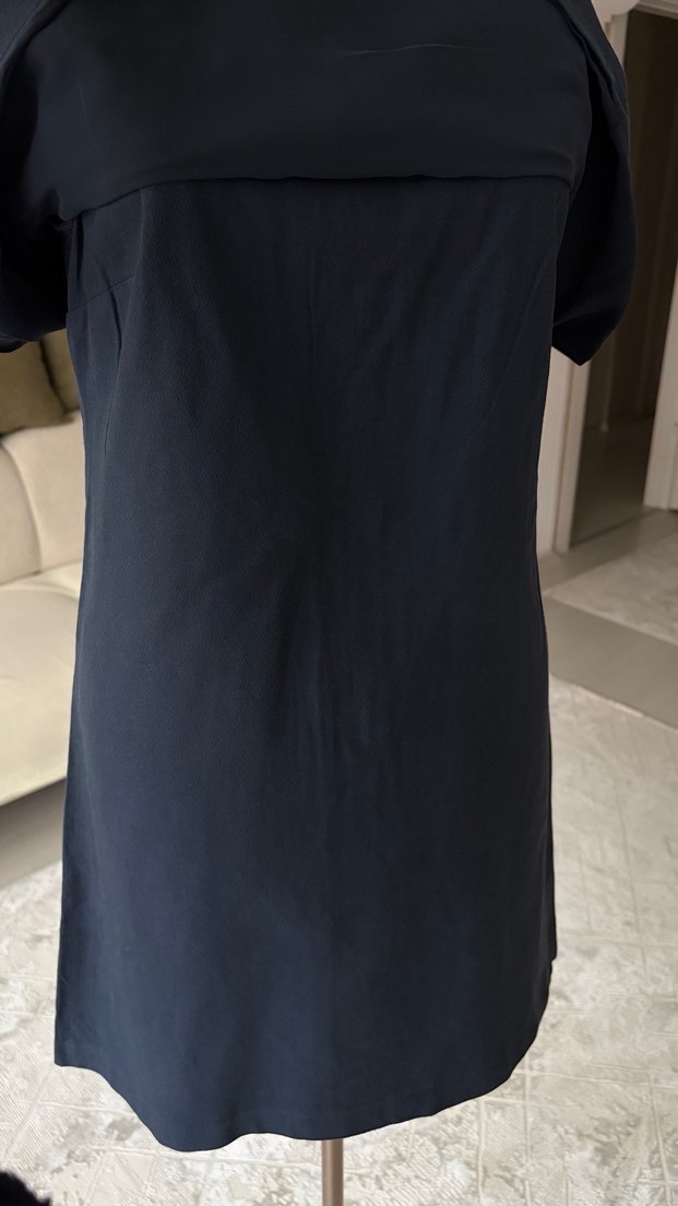 Lacivert elbise - Görsel 3