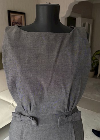 Gri Kemerli Elbise - Görsel 2