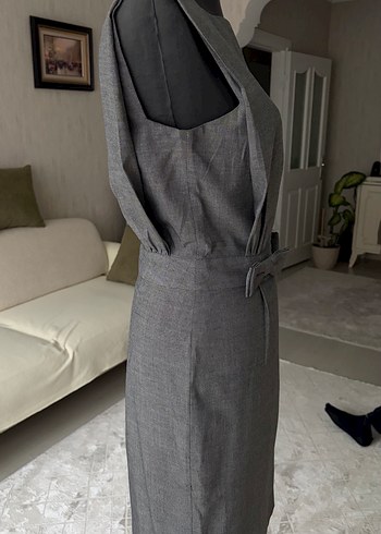 Gri Kemerli Elbise - Görsel 6