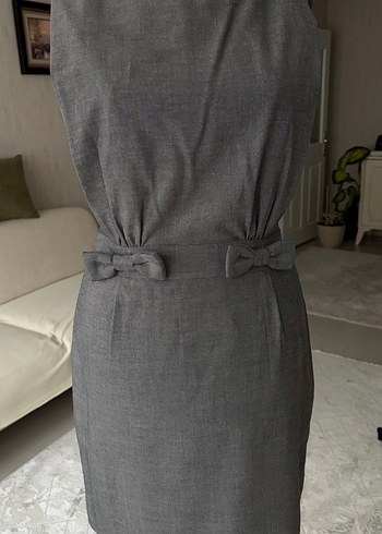 Gri Kemerli Elbise - Görsel 4