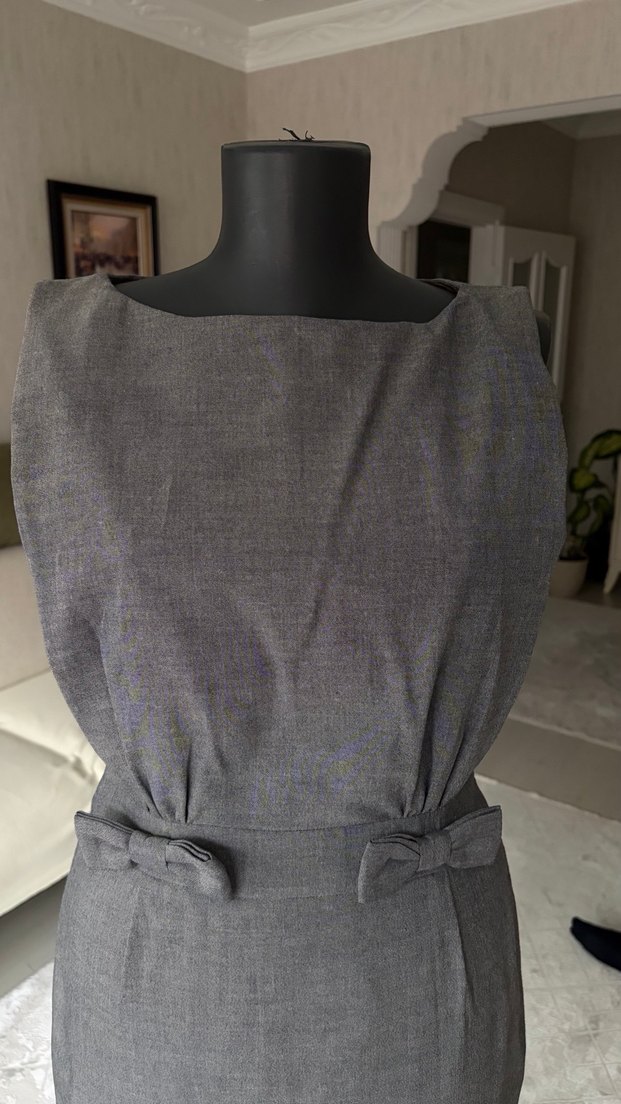 Gri Kemerli Elbise - Görsel 2