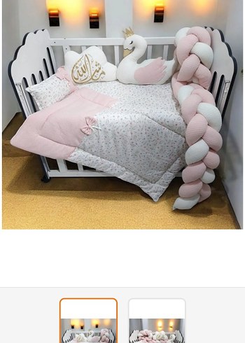 Pembe Pastel Bebek Beşiği Seti