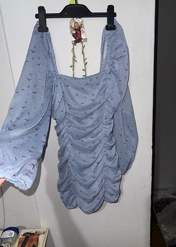 Zara Drapeli süper mini elbise