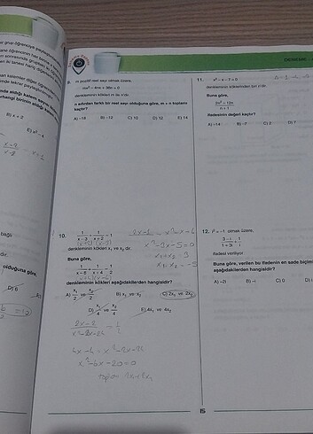  Beden Renk Deneme Deposu yayınları Ayt Matematik konu denemeleri 