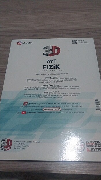  3D Ayt fizik soru bankası
