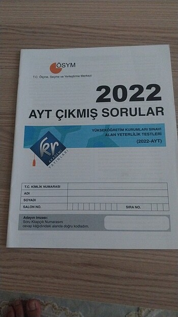 KR akademi ayt 2022 tıpkı basım denemesi 