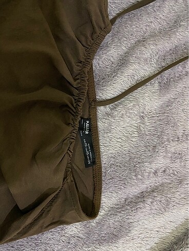 34 Beden kahverengi Renk pull and bear dar elbise