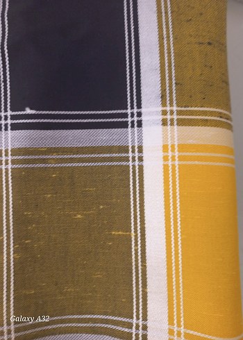 Sarı Ekoseli kumaş - Görsel 2