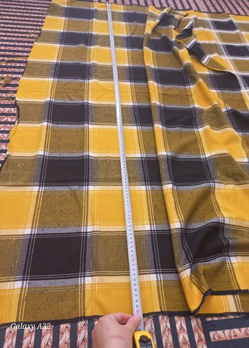 Sarı Ekoseli kumaş - Görsel 6