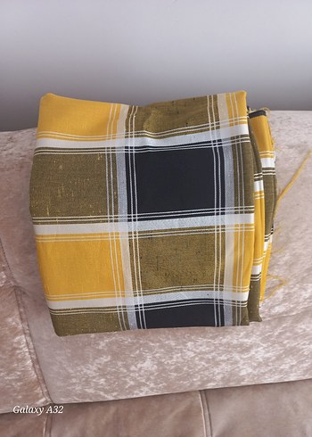 Sarı Ekoseli kumaş - Görsel 5