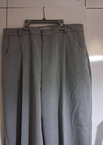 l Beden gri Renk Zara Gri Beli Kemerli Kadın Kumaş Pantolon