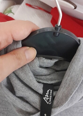 Gri boğazlı triko penye kazak - Görsel 3