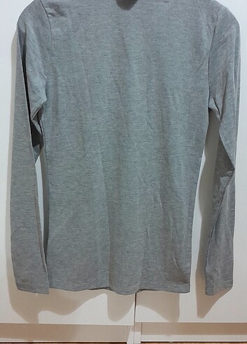 Gri boğazlı triko penye kazak - Görsel 4