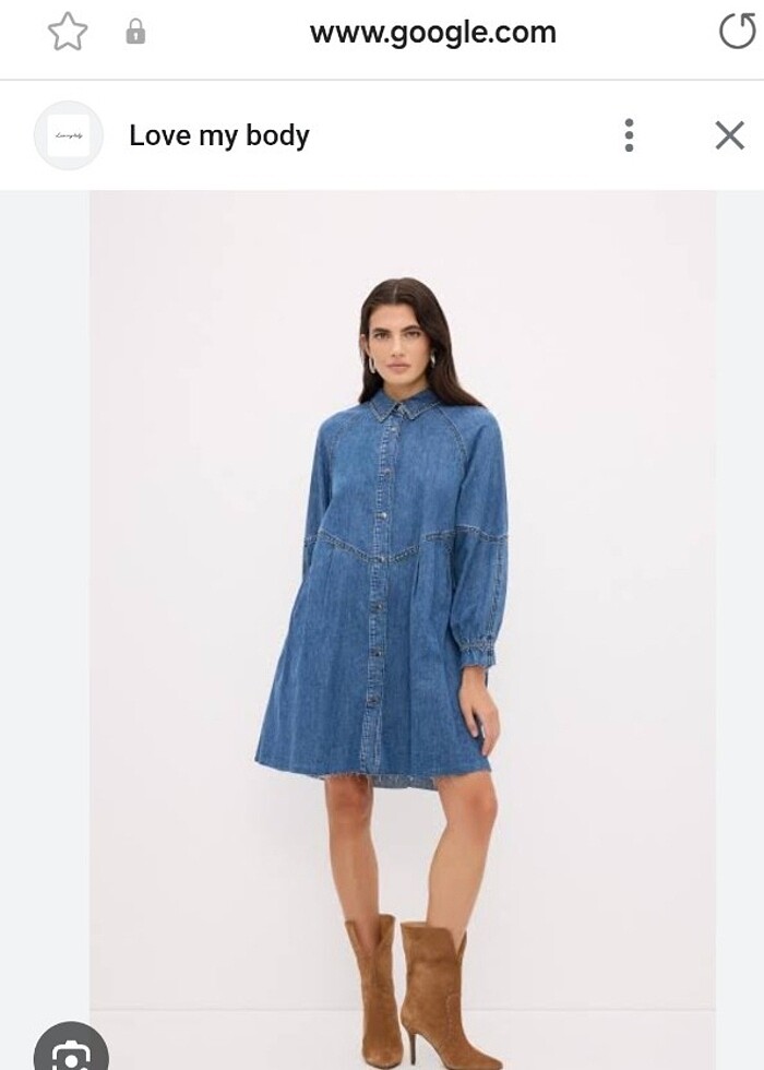 Adl ışık kot elbise şıklığı  - Görsel 2