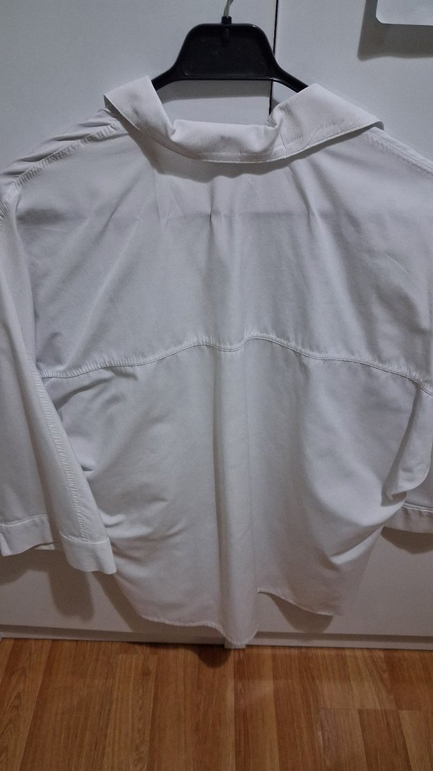 Nakışlı Beyaz Bohem Kısa Kollu Gömlek - Görsel 5