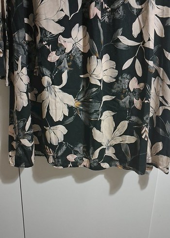 Uzun Kollu V Yaka Bohem Kadın Elbise - Görsel 3