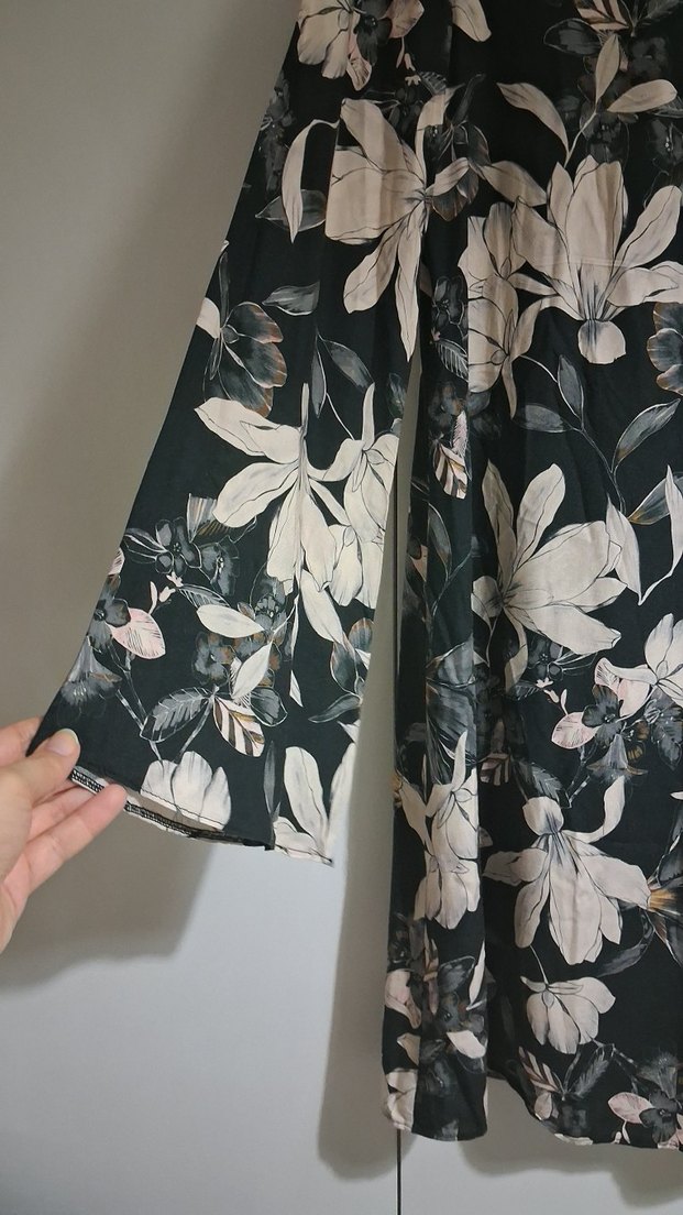 Uzun Kollu V Yaka Bohem Kadın Elbise - Görsel 4