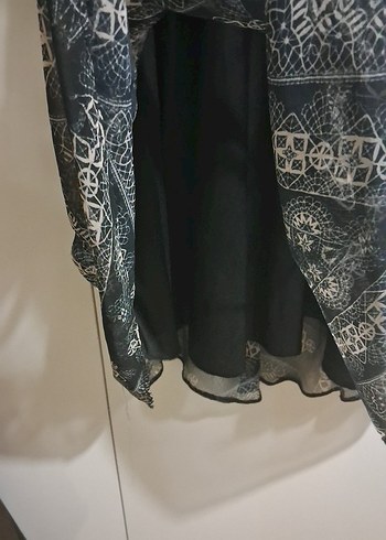 Bohem Uzun Siyah Desenli Elbise - Görsel 4