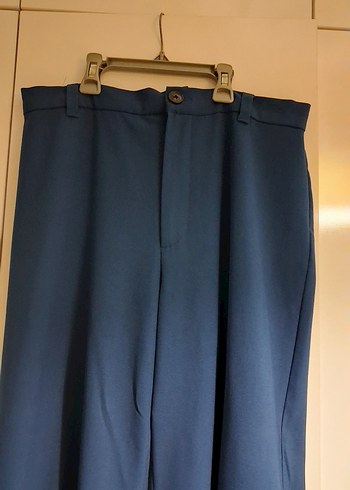 Lacivert V Yakalı Denim Kadın pantolon ve yelek takım - Görsel 3