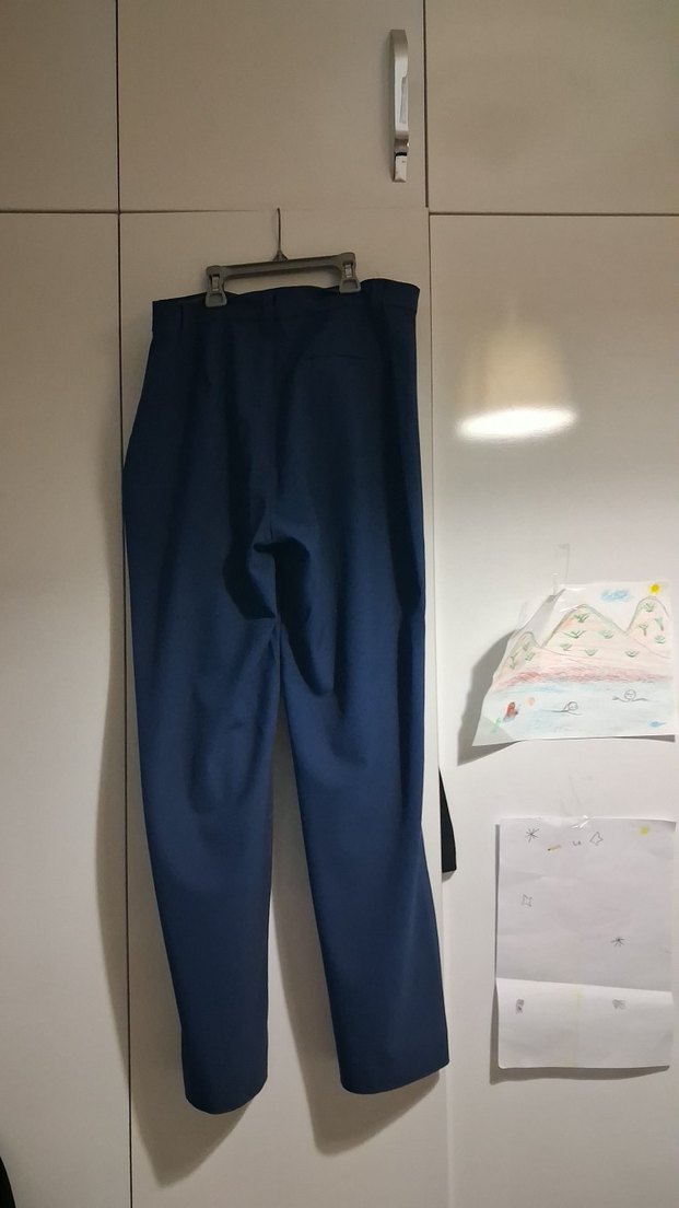 Lacivert V Yakalı Denim Kadın pantolon ve yelek takım - Görsel 5