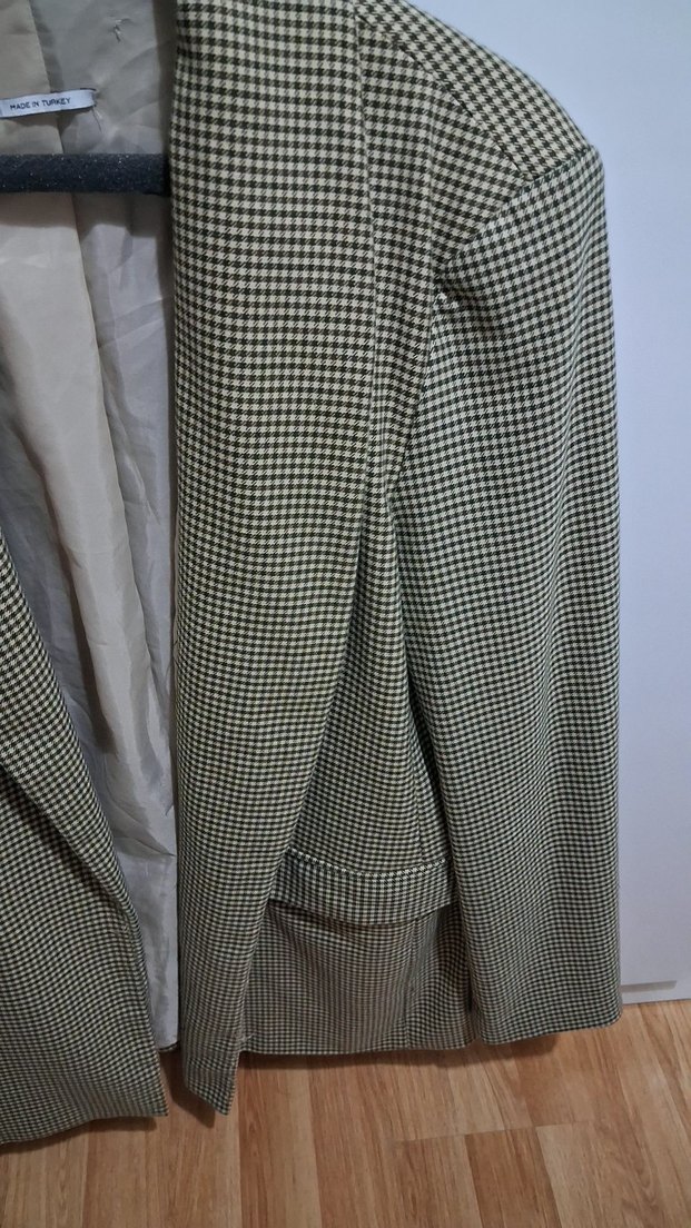 Düğmeli Kadın Blazer Ceket - Kahverengi - Görsel 4