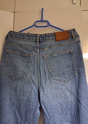 Gri Mavi Kadın Denim Bol Kesim Pantolon - Görsel 5