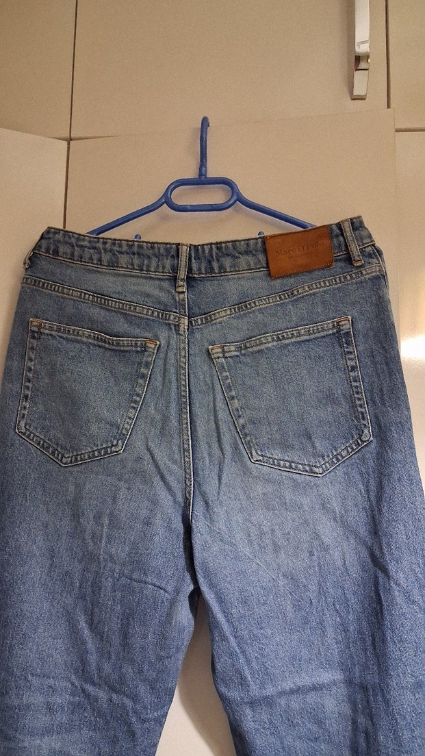 Gri Mavi Kadın Denim Bol Kesim Pantolon - Görsel 5