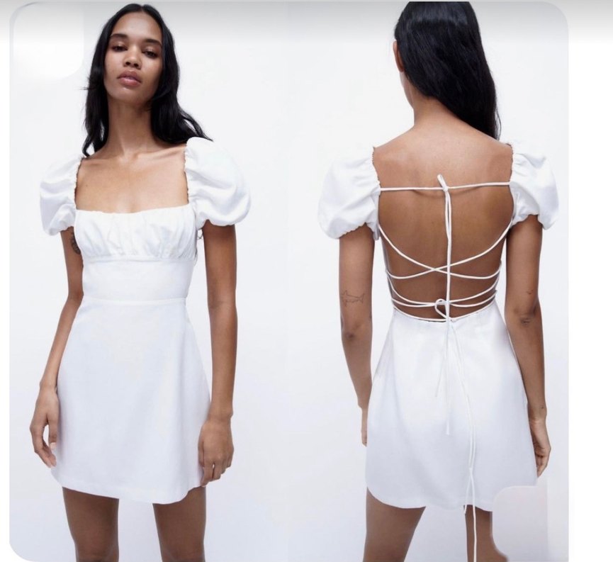 Zara Beyaz Mini Elbise — görsel 2/3