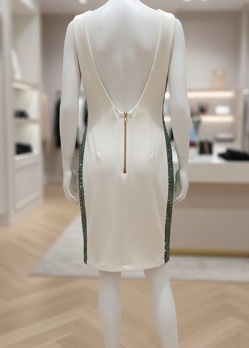 Pul İşlemeli Turkuaz Mini Abiye Elbise - Görsel 2