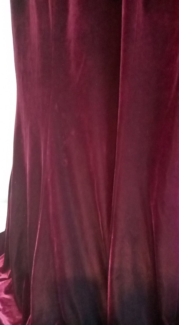 VİOL Mor Kadife Uzun Elbise - Görsel 3