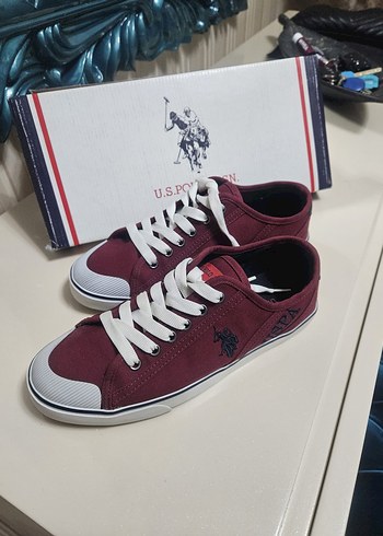 Bordo Bağcıklı Düz Spor Ayakkabı - Görsel 3